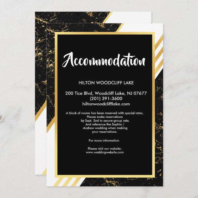 Streifen aus goldgelbem Marmor, typografisch Unter Einladung (Vorne/Hinten)