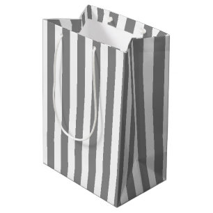 Streifen aus grauem und weißem Süßstoff Mittlere Geschenktüte