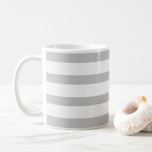 Streifen aus grauem weißem Candy Kaffeetasse