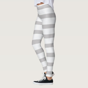Streifen aus grauem weißem Candy Leggings