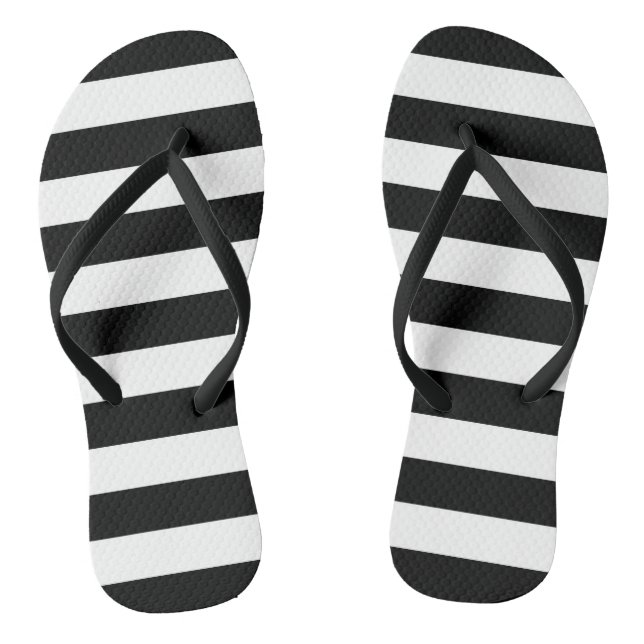 Streifen aus Jail-Streifen Muster schwarz-weiße St Flip Flops (Fußbett)