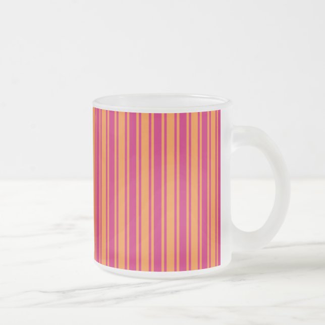 Streifen aus rosa und orangefarbenen Süßigkeiten Mattglastasse (Rechts)
