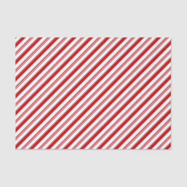 Streifen aus rotem und weißem Candy Cane (groß) Seidenpapier (Vorderseite)