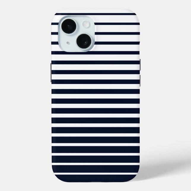 Streifen aus Schwarz-Weiß-Monogramm Case-Mate iPhone Hülle (Rückseite)