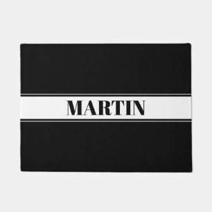 Streifen aus schwarzem und weißem Individuelle Nam Fußmatte