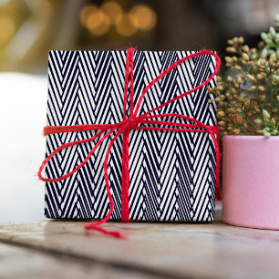 Streifen aus schwarzem und weißem Moiré - Abstrakt Geschenkpapier