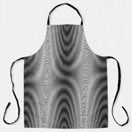 Streifen aus schwarzem und weißem Moiré - Abstrakt Schürze