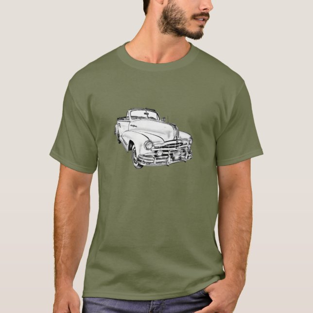 Streifen-Auto-Illustration 1948 Pontiacs silberne T-Shirt (Vorderseite)