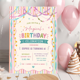 Streifen Band Magischer Bunter Geburtstag Einladung