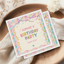 Streifen Band Magischer Bunter Geburtstag Serviette