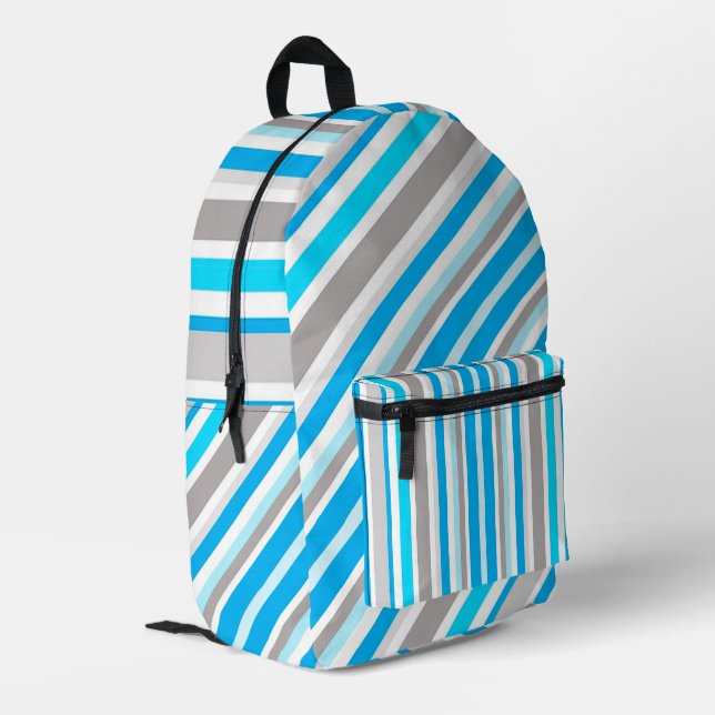 Streifen Bedruckter Rucksack (Rückseitige Ecke links)