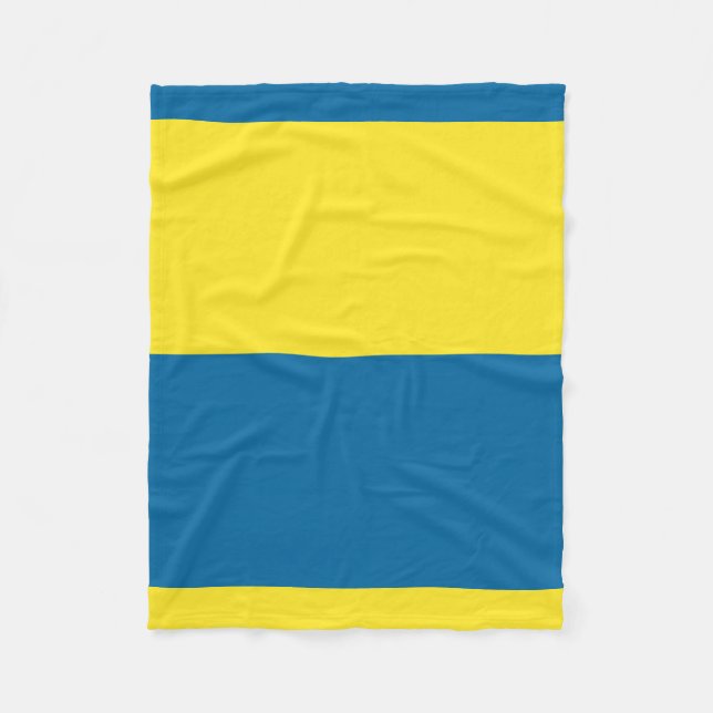 Streifen | Blau und Gelb | Anpassbar Fleecedecke (Vorderseite)