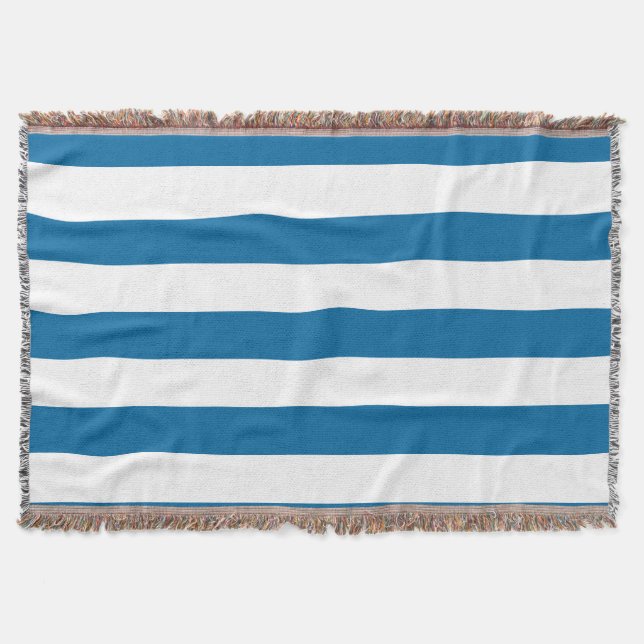 Streifen | Blau und Weiß | Anpassbar | Decke (Vorderseite)