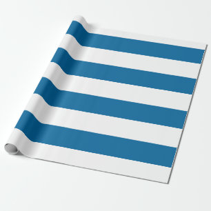 Streifen Blau und Weiß Anpassbar Geschenkpapier