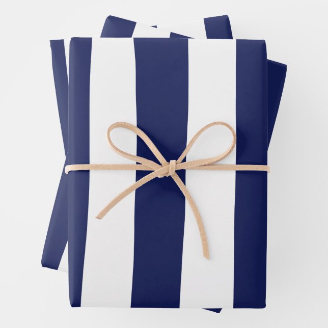 Streifen - blau und weiß geschenkpapier set (Beispiel)