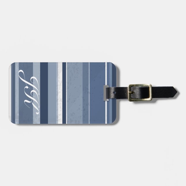 Streifen Blue Gepäckanhänger (Vorderseite horizontal)