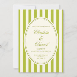 Streifen Braut Hochzeit Chartreuse Einladung
