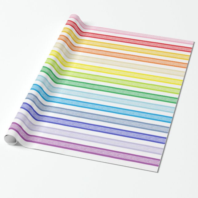 Streifen breiter Spektrum-Regenbogen Geschenkpapier (Ungerollt)