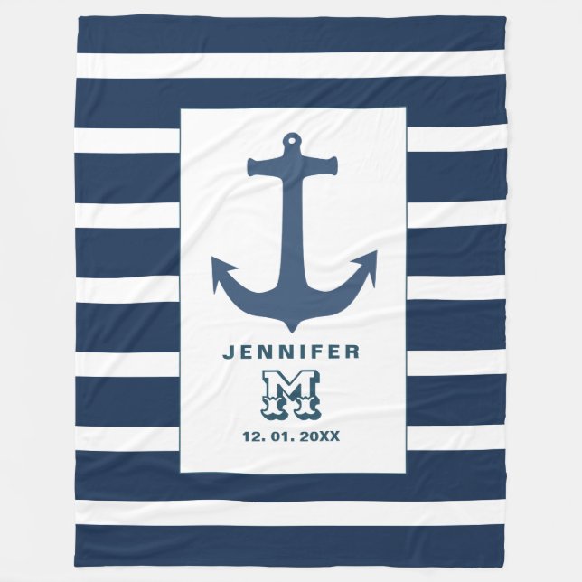 Streifen der Anchor-Marine Fleece Blanket (Vorderseite)
