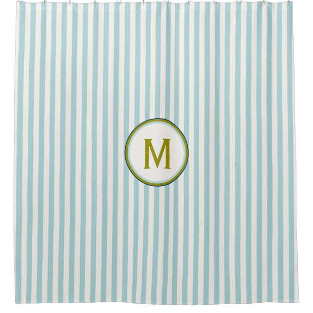 Streifen der Boutique (Monogramm) - Duschvorhang (Vorderseite)