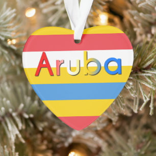 Streifen der Farben der Aruba-Flagge Ornament