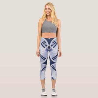 Streifen der Harmonie in Grau Capri Leggings