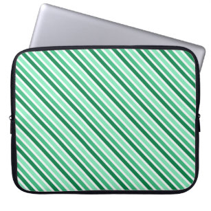 Streifen-Designer-Laptop-Hülse: Grün Laptopschutzhülle