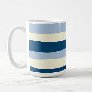Streifen - dunkelblau, hellblau und creme kaffeetasse