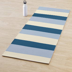 Streifen - dunkelblau, hellblau und creme yogamatte