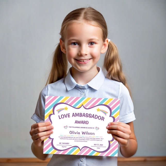 Streifen Editable End of School Year Student Award (Stripes Editable End of School Year Student Award)