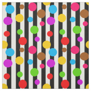 Streifen farbiges Polka-Punkte-Design Stoff