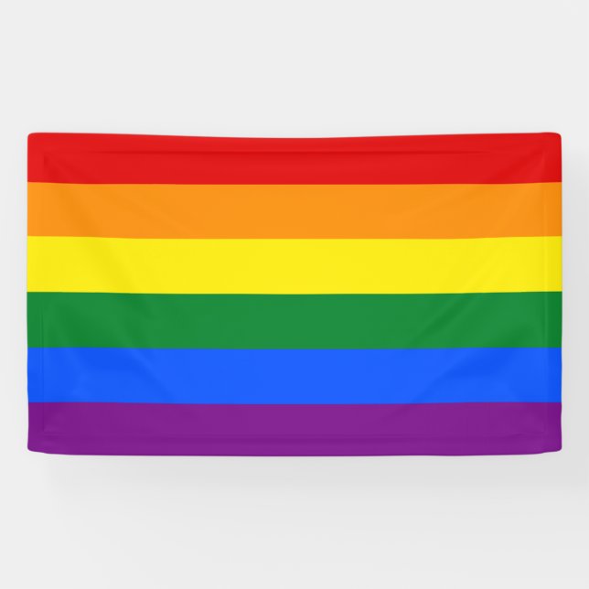 Streifen-Flagge des Regenbogen-Gay Pride-LGBT der Banner (Horizontal)