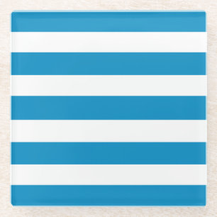 Streifen für blaue und weiße Liegestühle Glasuntersetzer