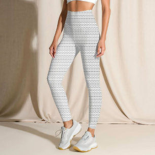 Streifen für Spitzen Graue und weiße Spitzen Leggings