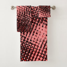 Streifen gekreuzt und verschwommen, pfirsichfarben badhandtuch set