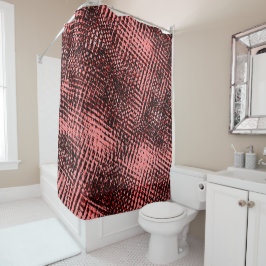 Streifen gekreuzt und verschwommen, pfirsichfarben duschvorhang