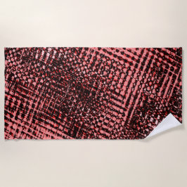 Streifen gekreuzt und verschwommen, pfirsichfarben strandtuch