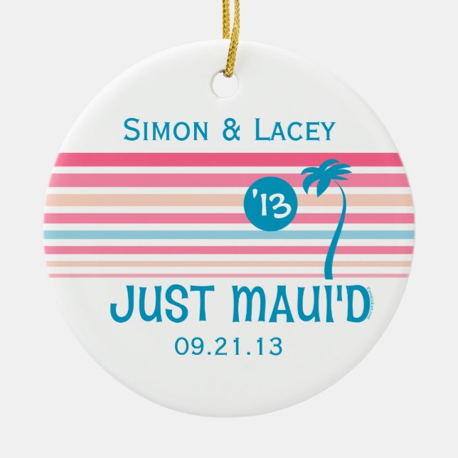 Streifen gerade Maui'd Keramik Ornament (Vorne)