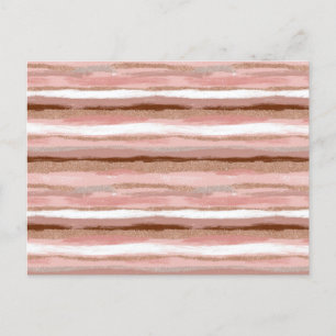 Streifen Gold Glitzer Rosa Postkarte
