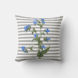 Streifen grau Blaue Blume Doppelkissen Kissen