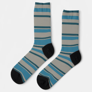 Streifen grau und blau socken