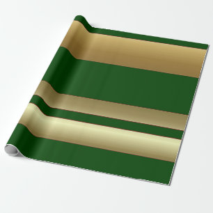 Streifen grün und goldenes Packpapier