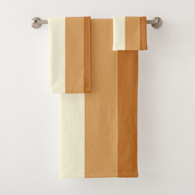 Streifen grün und orange badhandtuch set (Insitu)