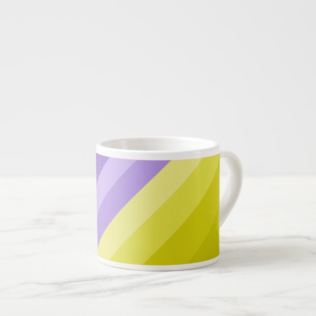 Streifen, hell, Regenbogen Espressotasse (Vorderseite Rechts)