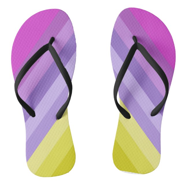 Streifen, hell, Regenbogen Flip Flops (Fußbett)