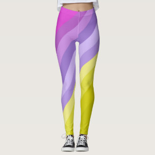 Streifen, hell, Regenbogen Leggings