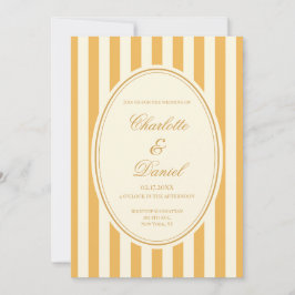 Streifen Hochzeit in individuellem Senfgelb Einladung