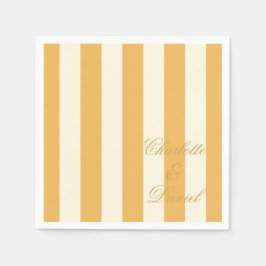 Streifen Hochzeit in individuellem Senfgelb Serviette