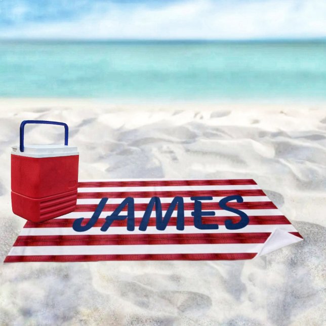 Streifen in Abstraktem Strandtuch (Your name up in Stripes, displays patriotic colors, as well!)