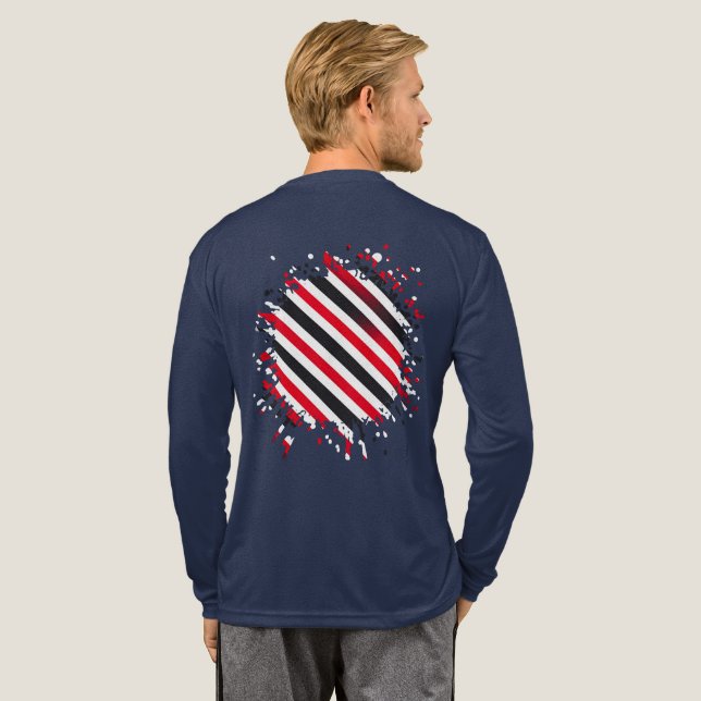 Streifen in Bewegung Tri-Blend Shirt (Voller Rücken)